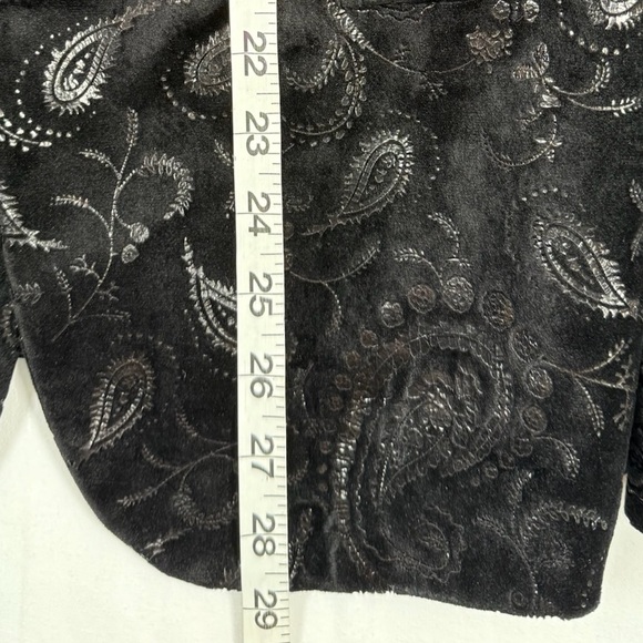 CLOUDSTYLE Men’s Black Burnt Out Velvet Floral Paisley Gothic Formal Blazer S - Picture 14 of 16